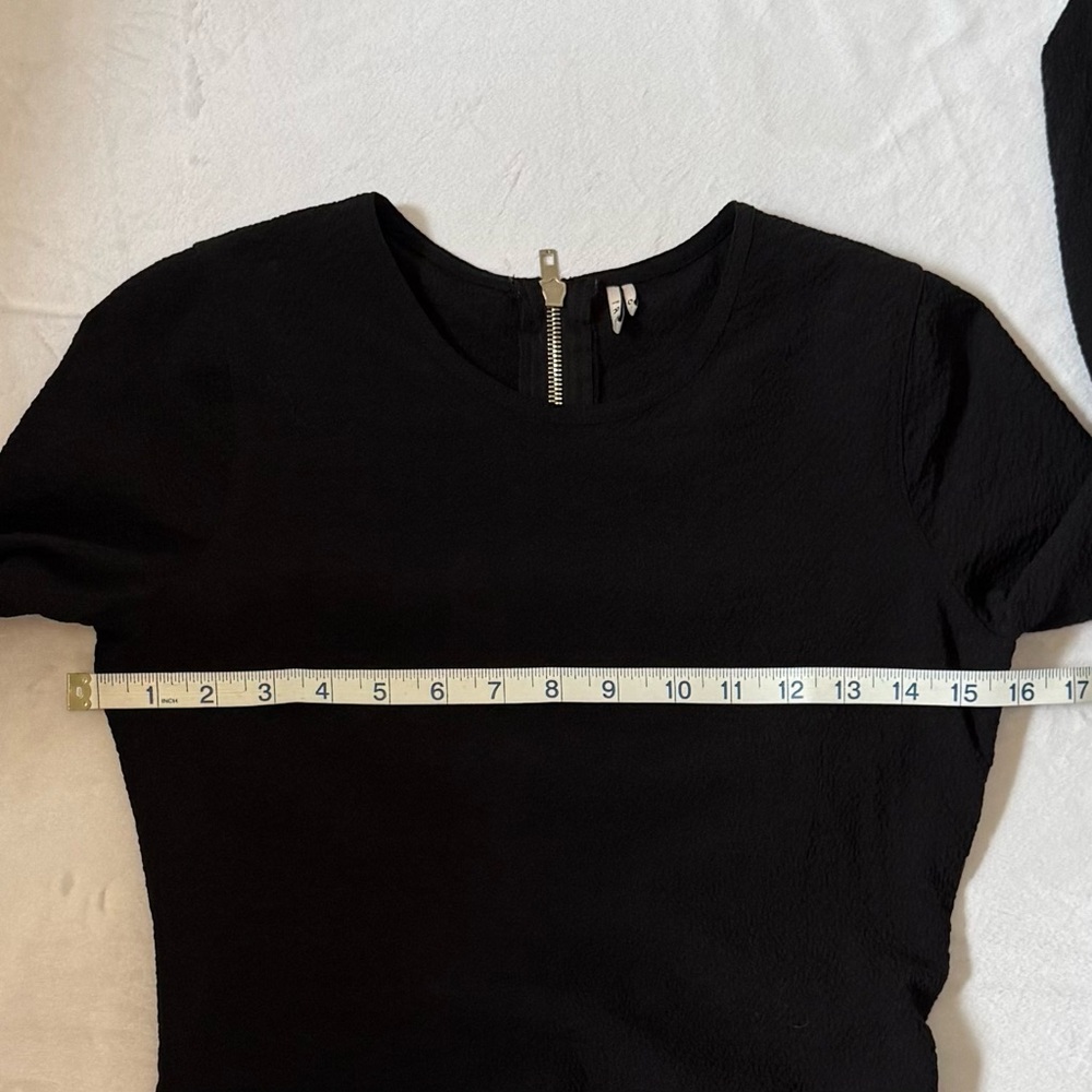 Black Asymmetrical Mini Dress LBD Modern Minimal IRO Diana US XS / 2 - Picture 4 of 10